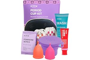 PIXIE CUP Period Kit for Girls - Menstrual Cups For Beginners - Best Removal Stem - Tampon and Pad Alternative - Every Cup Purchased One is Given to Woman in Need! - Teen Gift