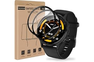 VSEER 2 Stück Schutzfolie für Panzerglas für Garmin Venu 3, Kristall-Klar Vollständige Abdeckung Garmin Venu 3 Panzer Schutz Glas, Bruchsicher Anti-Blasen Schutzglas für Garmin Venu 3