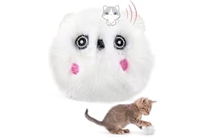 Havenfly Pelotas de Juguetes para Gatos con Hierba Gatera, Bola de Juguetes Gatos Interactivos con Sonidos (3 Piezas) (Blanco)