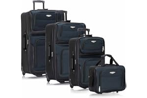 Travel Select Amsterdam - Equipaje Vertical Extensible con Ruedas, Navy, 4-Piece Set, Juego de 2 Piezas