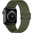 VEMIGON Stretchy Band Compatible with Apple Watch Straps 46mm 45mm 44m 42mm 49mm 41mm 40mm 38mm, Adjustable Nylon Braided Solo Loop for iWatch Series 10 9 8 7 6 5 4 3 2 1 SE Ultra (Watch Not Included)