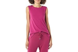 Amazon Essentials Mujer Camiseta de Yoga sin Mangas de Corte Holgado de Algodón Suave (Disponible en Tallas Grandes)