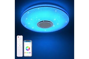 MILFECH 36W LED Deckenleuchte Dimmbar mit Bluetooth Lautsprecher, Fernbedienung und APP-Steuerung, LED Deckenlampe mit RGB Farbwechsel, Musik für Schlafzimmer Kinderzimmer Wohnzimmer