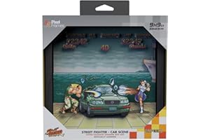 LEVEL UP LABS Pixel Frames Street Fighter II - Car Scene (23x23cm) Shadow Box Art (Electronic Games)