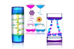 OSDUE Timer Sensoriale Liquido, Clessidra Timer, 3 Pezzi Set di Clessidra, Home Ufficio Crafts Decor, Sollievo Dallo Stress, per Casa, Cucina, Gli Sport e i Giochi e Ufficio Timer (D-3PCS)