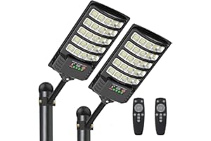 SENDALE Farolas Solares Exterior 2 Paquetes,6500K Focos Solar LED Jardín con Sensor con Control Remoto,IP66 Impermeable Luz Solar Exterior Sensor de Movimiento Lampara Solar Jardín para Garage Pati