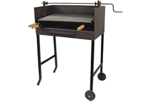Imex El Zorro 71535 - Barbacoa con elevador y parrilla inox, 50 x 40 x 100 cm, color negro