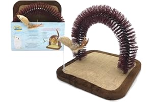 BPS(R) BPS Grattoir Jouet pour Chat Chatons Animaux de Compagnie Grattoir refigio Forme Arc avec Jouet Souris 28 x 26 x 26 cm bps-3335