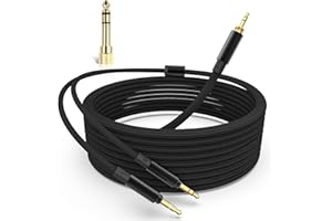 Asobilor 3m/9.8Ft Upgrade T5P 2nd Cable Replacement for Beyerdynamic T1 2nd / T5P 2nd / T5P 3nd Headphones, Dual 3.5mm Male to 3.5mm with 6.35mm Adapter.