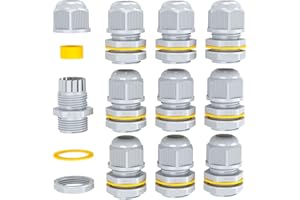 PEBA® Presse-étoupes, M12×1,5 Connecteurs de Câble IP68 étanches, PG7 Collier Plastique Connecteu 3-6.5 mm, Glandes de Câbles pour la Maison/Jardin/Éclairage d'extérieur Câble(Gris)