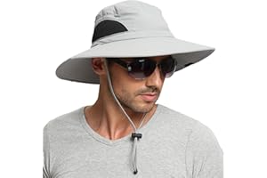 EINSKEY Unisex Sun Hat, Waterproof Wide Brim Bucket Hat Packable Boonie Hat for Fishing Hiking Gardening Safari Beach