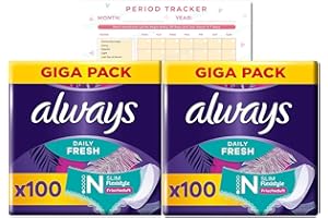 NORTHERNSCAPE Always Daily | Fresh Slim Flexistyle Pantyliners | 200 Period Pads | Fresh Scented Gigapack | Ultra Thin | Bundle | Sanitary Towels | Suitable for All Panty Shapes | Women |