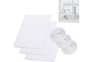 NM Ram® 3 Pack Mosquito Net for Windows Fly Window Screen Mesh Insect Netting 1.3m x 1.5m Bug Bee Mosquito Protector with 3 Rolls Self-Adhesive Tapes [10mm Wide] White