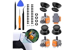 4 Pack Hall-Effect Joysticks Replacement for DualSense PS5 Controller, 3D Analog Sensor Wheel Thumb Sticks Joystick Rocker Module Replacement for PlayStation 5 Controller (Yellow - 4 Pack)