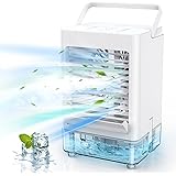 LORDSON Air Conditioning, Mini Mobile Air Conditioning Fan, Air Cooler, Quiet Table Fan, Portable Mist Fan, Small Humidifier,