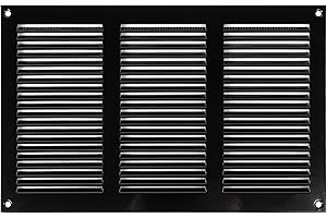 Vent Systems Cubiertas para rejilla de ventilación de aire de 30 x 20 cm, color negro, rejilla de retorno de aire de metal con pantalla de protección integrada contra plagas