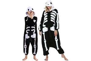 DarkCom Onesie per Bambini e Adulti,Pigiama Genitore-Bambino Carnevale Cosplay Halloween Costume Animale Pigiama di Natale