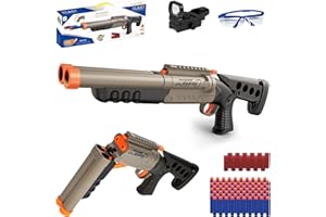 MRABBITOO Juguetes de Dardos de Espuma de Bomba Blanda de Doble Tubo,Pistolas de Juguete de Tiro con 40 Balas Blandas y 12 Proyectiles de Eyección,el Explosivo de Espuma Eva Chico 8 Años