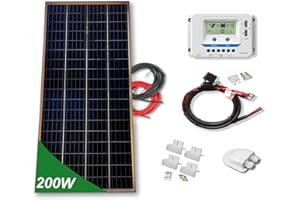 VIASOLAR Kit 200W ECO 12V panel solar placa monocristalina células PERC de alta eficiencia