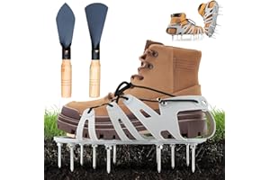 CLDFDC Sandalo aeratore prato,Aeratore da prato con pala in acciaio inox, chiodo scarificatore,Scarpa da prato Scarpe da prato per prato da giardino