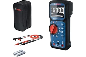 Bosch Professional Digitales Multimeter GDM 600-15 (True RMS, invertiertes LCD, misst Frequenz, Durchgang, Widerstand, Kapazität, Min.,Max., Durchschnitt, Messleitungen MS 90)