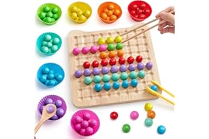 MYSTOOY Montessori Zabawka dla dzieci od 3 lat, do sortowania kolorów od 2 lat, drobne umiejętności motoryczne, sortowanie kolorów, drewniany klips, tęczowe puzzle, przedszkole, matematyka, zabawka