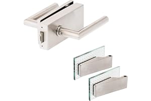 CK-TUERBESCHLAEGE Glastürbeschlag "Q" Set UV | Edelstahl matt | inkl. Studiobändern | metallische Innenmechanik | New Orleans