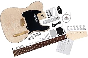 Rocktile 24361 Zestaw DIY do Budowy Gitary Elektrycznej, Brązowy/Czarny, 1 zestaw