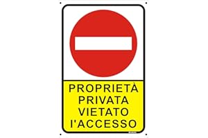 ANDCHI 2 pezzi Cartelli di PROPRIETA PRIVATA VIETATO L'ACCESSO sicurezza e promemoria(Rosso+giallo, 20x30)