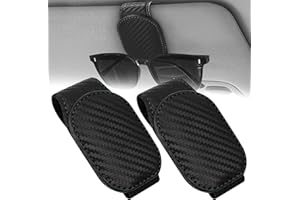 YSTJKD 2 Pièces Porte Lunettes pour Voiture Porte-Lunettes Magnétique en Cuir PU Cuir Magnétique Cintre De Lunettes Accessoire Support De Lunettes De Soleil en Cuir pour Accessoires De Visière De Voiture