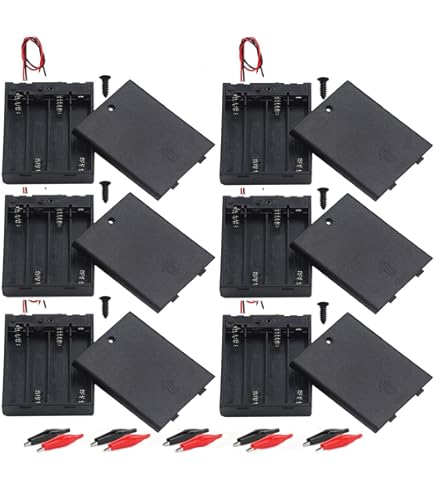 4 Pezzi 18650 Supporto Batteria, KUOQIY 2 X 3.7V Portabatterie Con Cavi