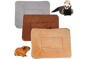 BundleMall 3 Stück Kleintier-Plüschbett, warme Flauschige Welpendecke, Fleece-Schlafkissen, Meerschweinchen, Hamster, Kaninchen, Bettmatte für Kätzchen, Chinchilla (klein: 38,1 x 27,9 cm, U)