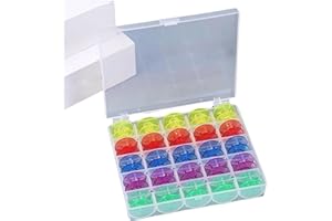 SHPUJUN Lot de 25 Coloré Canette Machine a Coudre,Couture Accessoires Mercerie pour Machine a Coudre avec Accessoires Couture,Boîte Rangement Bobine de Fil Couture,Accessoires et Pièces de Machine à Coudre