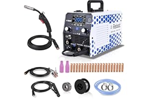 Reboot MIG Welder 200AMP 230V 5 in 1 Multiprocess Welding Machine,Mig Gas/Gasless Flux Core/Lift TIG/Stick/Spot Inverter Mig Welders with Premium Large LED Display Welding Equipment,RBM2000