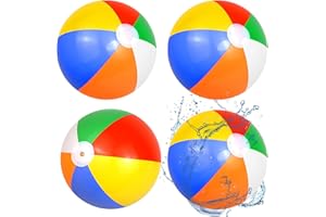 PEAKTOP 4PCS 50cm Wasserball Aufblasbar, 33cm Nach Dem Aufblasen Bunter Wasserbälle, Erwachsene Strandball Wasser Ball, Aufblasbarer Ball für StrandParty Sommeraktivitäten Freien Schwimmbäder