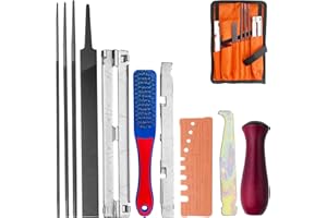 Riloventa 11 Piezas Limas para Motosierra, Lima Redonda para Cadena de Sierra, Kit de Afilado para Motosierra, Afilador Cadena de Cadenas Motosierr, para Madera, Metal, Cuero, Plástico