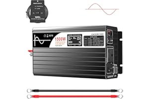XIJIA 1500w Pure Sine Wave Inverter DC 24v AC 230V 50HZ Solar Converter with LCD Display for Camping, Boat,Outdoor,home use (DC24V (Range 20V-30V) 1500W)