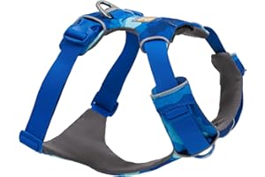 RUFFWEAR Front Range Harness, Extra Large Dog Harness, Reflective Y Harness, Adjustable Comfortable Padded Dog Walking, No Pull Dog Harnesses, 2 Lead Attachments & V Ring, L/XL, Coastal Mountains