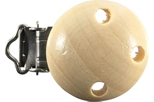 HANDARBEIT-LIEBLINGSLADEN Schnullerclip 1x Clip natur Holz schadstofffrei Nuckelclip Baby