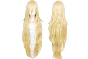 Linfairy Long Rubia Rachel Wig Halloween Cosplay Disfraz de Vestuario Para Mujeres 90 cm