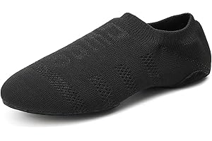 Uonpie Chaussures Danse de Salon pour Fille Bout Fermé a Enfiler Chausson Talon Plat de Danse Moderne Jazz Entrainement