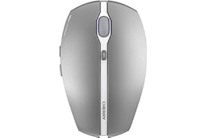 CHERRY GENTIX BT, Kabellose Bluetooth-Maus, Multi-Device-Funktion für bis zu 3 Geräte, Umschaltbare Auflösung (1000/2000 dpi), Batteriebetrieben, Frosted Silver