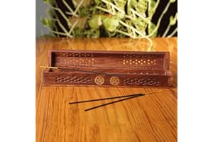 Simply essential' Wooden Incense Joss Stick Cone Holder Smoke Box Pantagon