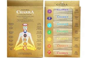 GJ BOON Natural Räucherstäbchen, Chakra-Kollektion, Geschenkpackung, Räucherstäbchen, handgerollt, 7 Chakren
