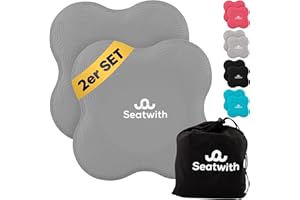 ‎SEATWITH Yoga-Knie-Pad 2er Pack Kniekissen mit Transportbeutel+Trainingsanleitung PDF Maximale Entlastung und Unterstützung der Knie Handgelenke und Ellbogen Knieschoner 20 x 20 cm Fitness Pilates