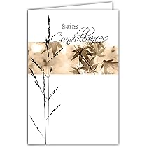 AFIE Carte Sincères Condoléances Format Fermé 95x160 Mm - Enveloppe
