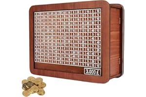 KATSLYN Money Box Wooden, Wooden Money Box With Counter, Counting Money Box To Tick 3000￡, Generic Cash Vault Wooden Savings Box, Reusable Wooden Money Jar, Money Saving Help Budget Boxes For Adults Kids