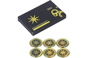 SHANRYA Radiation Protection Sticker, Compact Size Glossy Coating EMF Heat Absorption 6PCS Round Anti Radiation Patch for Cell Phone Laptop (Gold)