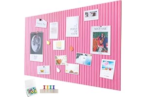 PENBINMALL Große Filz Pinnwand Selbstklebend,90 x 60cm Filzboard,dekorative Pinnwand aus Filz,0,9cm dick,faltbare Fototafel Memotafeln Memo Boards Bulletin Board Wanddekoration für Büro Küche,Pfirsichrosa