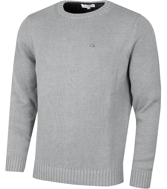 Herren Chunky Knit CK Golfpullover aus Baumwolle mit Rundhalsausschnitt